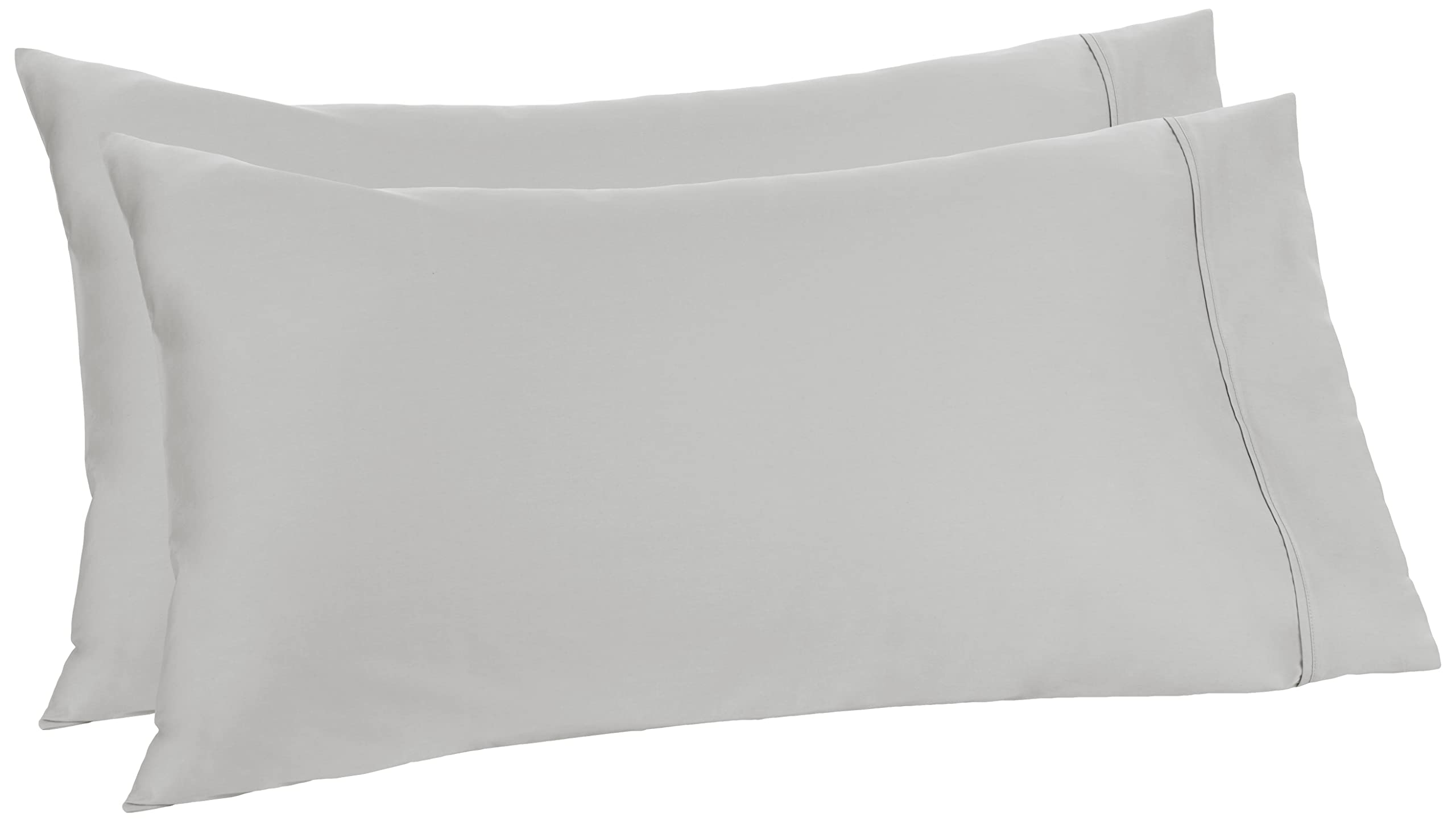 Amazon Aware 100% Organic Cotton 300 Thread Count Pillowcase Set, Light Gray, King, 2 Pack, 40' X 20'
