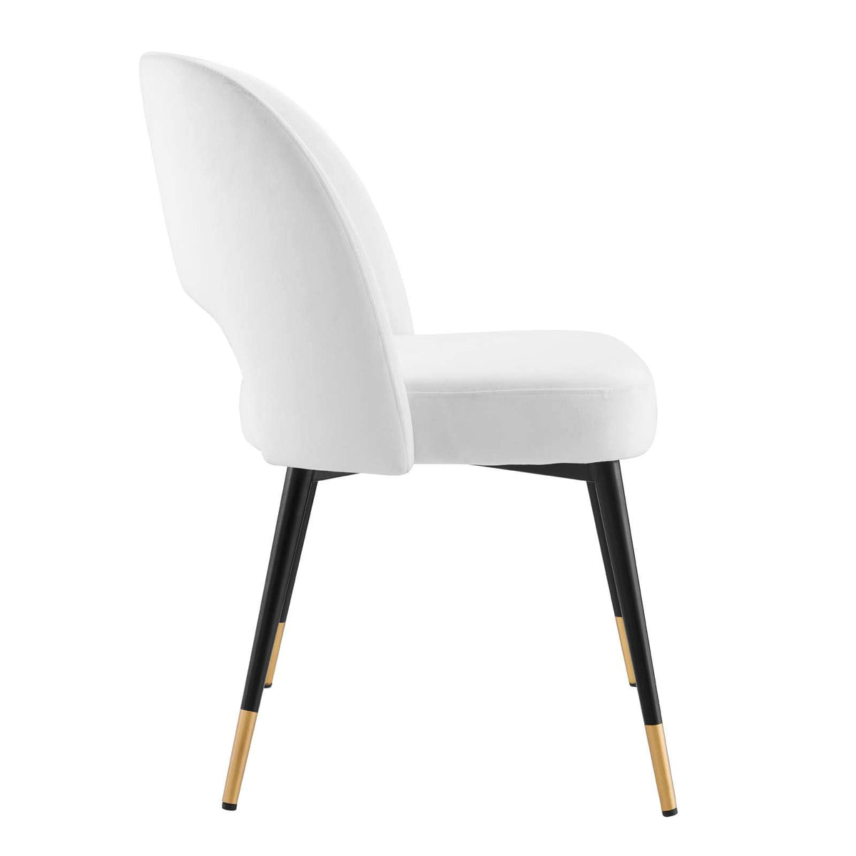 Modway Rouse Upholstered Velvet Side, 2 Pcs - Dining Chairs, White