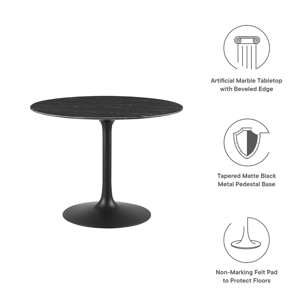 Modway Lippa Dining Table, 40", Black Black