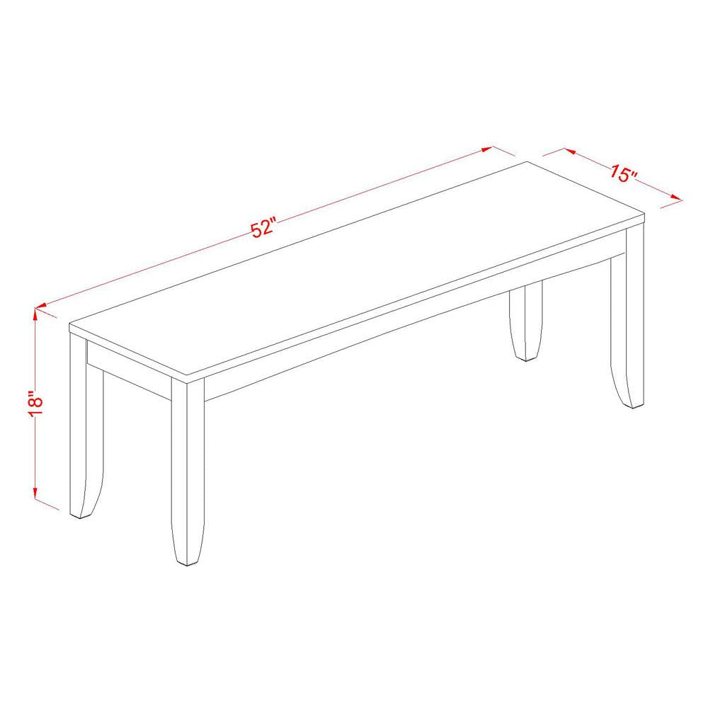 East West Furniture LYAN6-CAP-W Lynfield 6 Piece Set Contains a Rectangle Dining Room Table with Butterfly Leaf and 4 Wooden Seat Chairs with a Bench, 36x66 Inch, Cappuccino