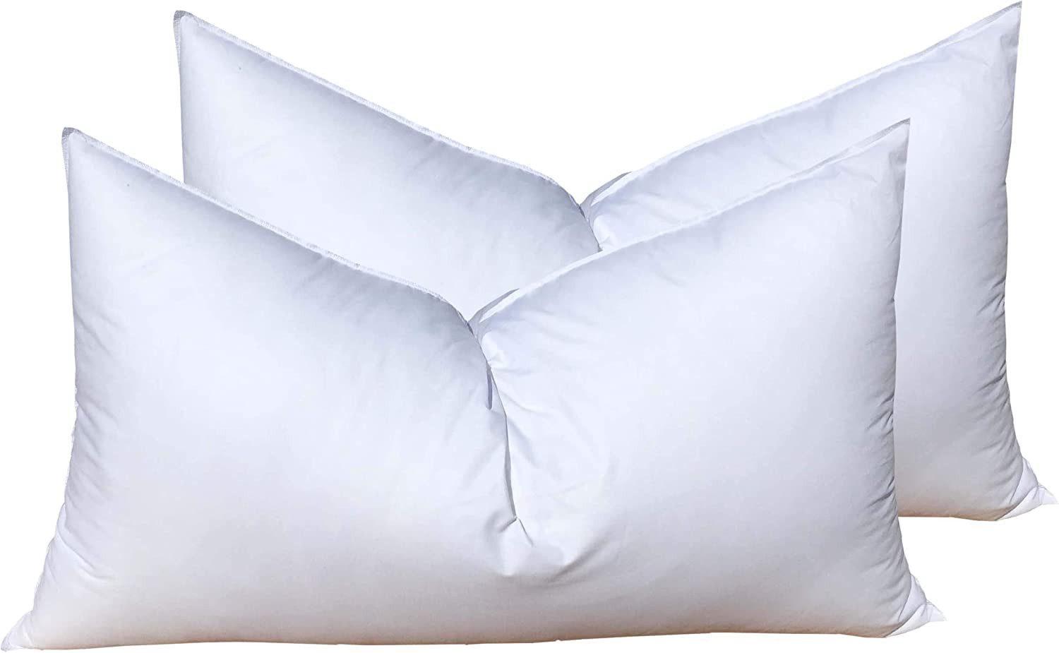 Pillowflex Set Of 2 (12X18) Premium Polyester Pillow Inserts - European Rectangle Pillow Forms, Machine Washable, Sham Pillow In