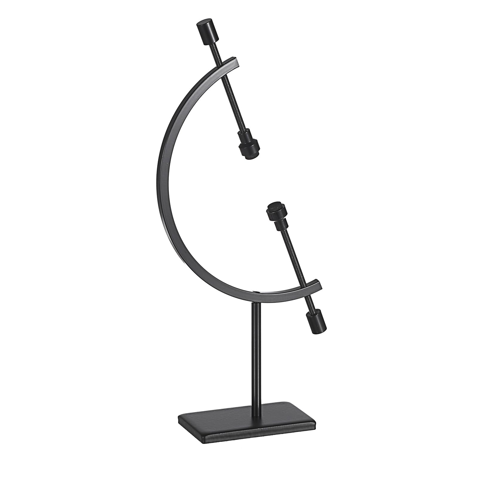 JUXYES Metal Sphere Holder Caliper Stand, Hold Max to 2-7/8, Black Caliper Style Display Stand for Mineral, Ornament, Gem, Shell