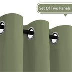 H.Versailtex Blackout Window Treatment Curtains/Panels, Thermal Insulated Room Darkening Solid Grommet Drapes For Bedroom/Living Room Window (52 Inch By 108 Inch, Sage, Set Of 2)