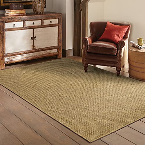 HomeRoots Polypropylene 5’x8’ Solid Tan Indoor Outdoor Area Rug