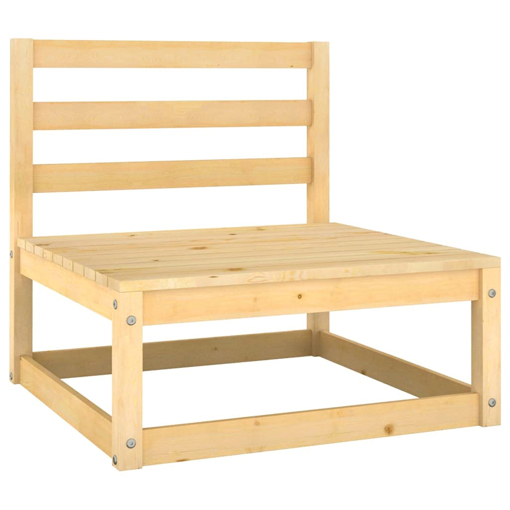 vidaXL Solid Wood Pine Patio 3-Seater Sofa Garden Outdoor Lawn Yard Terrace Balcony Wooden Seat Seating Sectional Middle Sofa Furniture