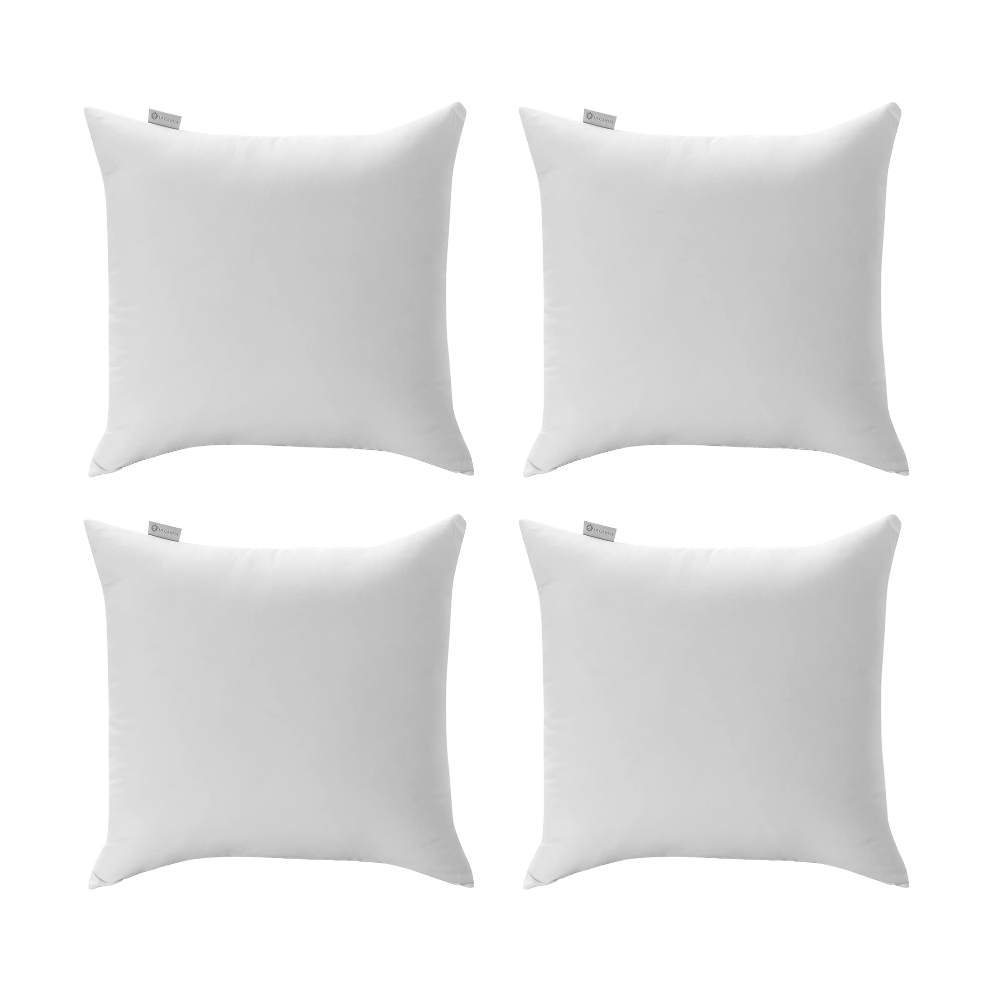 Acanva Throw Pillow Inserts For Bed Couch Sofa, Ultra Soft Polyester Filling For Decorative Cushion Square Sham Form, 4 Count (P
