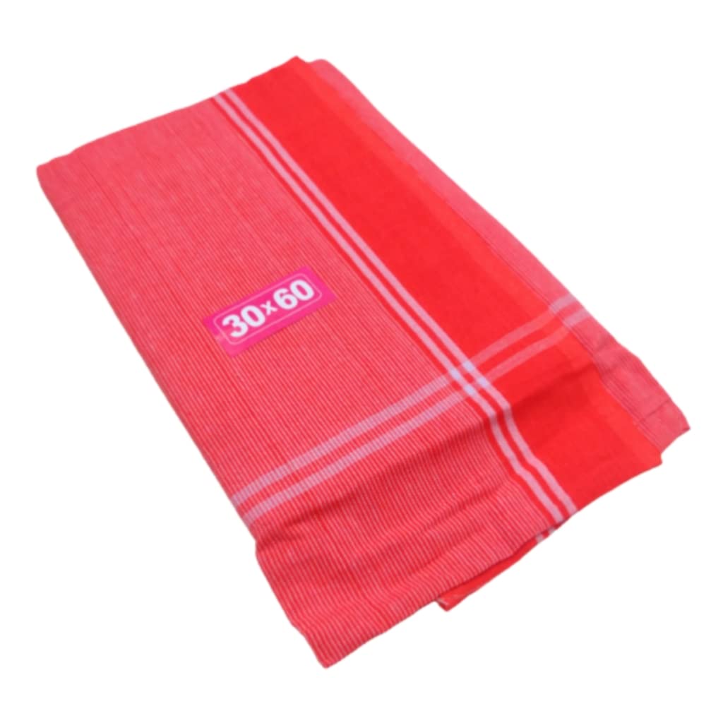 TRUEVELLI Kashi Red Towel 100% Cotton Pack of 1x4 Attached Piece (Kashi Red Size:30x60 Inch)
