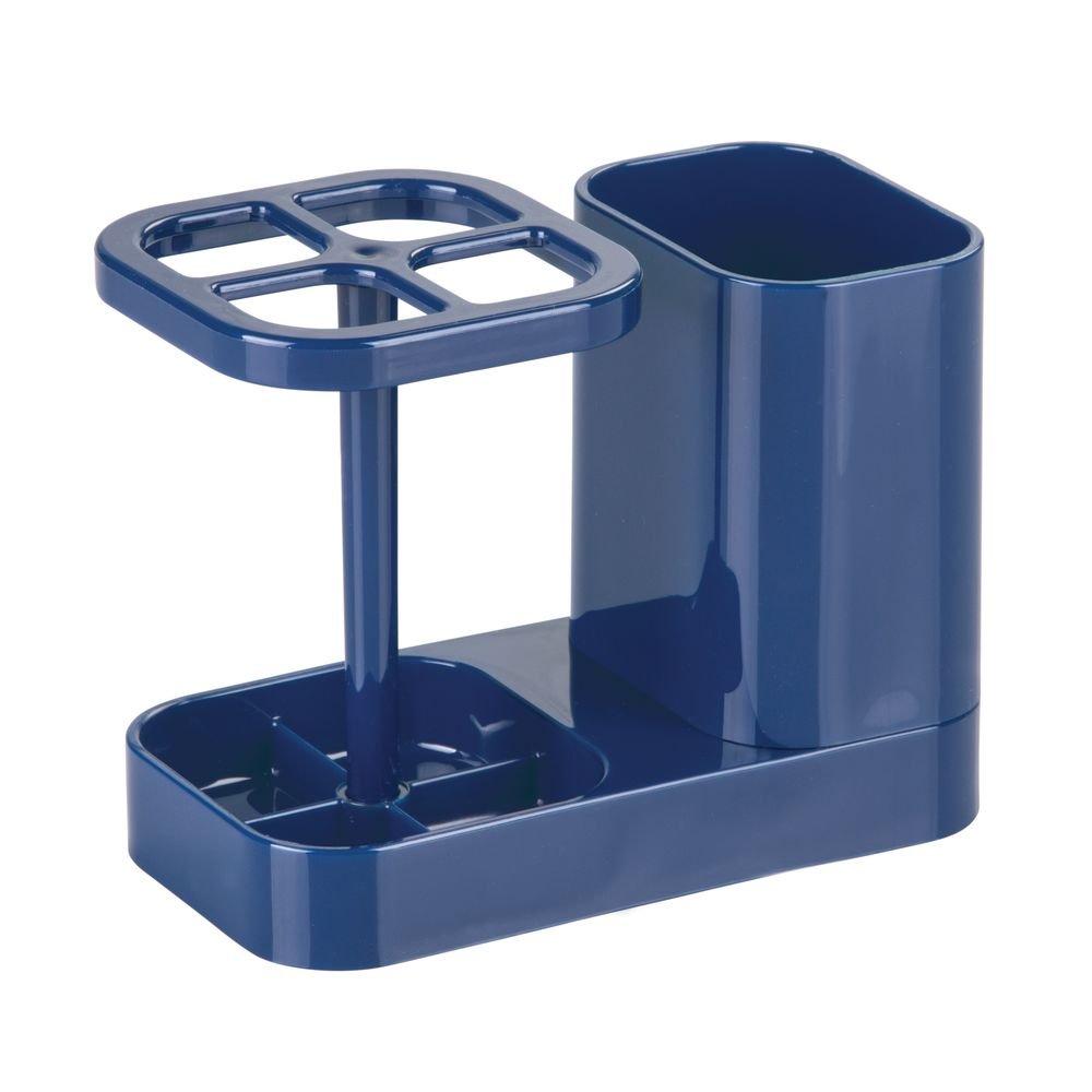 iDesign InterDesign Bathroom Toothbrush and Toothpaste Stand/Holder and Medicine Cabinet Organizer, Navy Med+ Dental Center