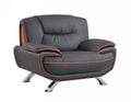 HomeRoots 40 Black Sleek Leather Recliner Chair