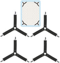 Fycan Bed Sheet Holder Straps, 4Pcs Bed Sheet Fasteners Adjustable Triangle Elastic Suspender Mattress Corner Clips With Heavy D