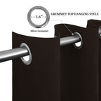 Easy-Going Blackout Curtains For Bedroom, Solid Thermal Insulated Grommet And Noise Reduction Window Drapes, Room Darkening Curtains For Living Room, 2 Panels(52X108 In,Dark Brown)