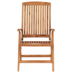 vidaXL 4X Solid Teak Wood Reclining Patio Chairs with Cushions Wooden Garden Outdoor Chair Seat Reclining Terrance Backyard Furniture