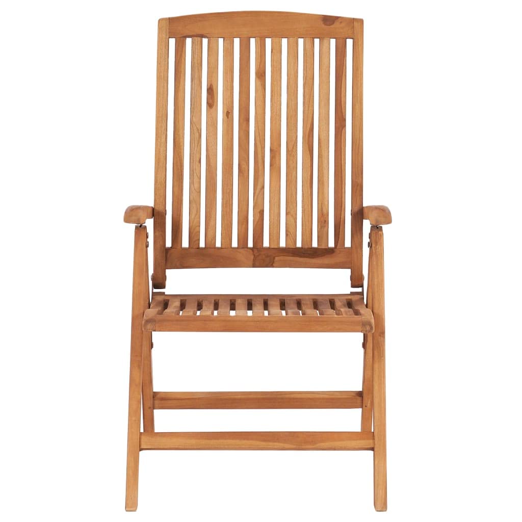 vidaXL 4X Solid Teak Wood Reclining Patio Chairs with Cushions Wooden Garden Outdoor Chair Seat Reclining Terrance Backyard Furniture