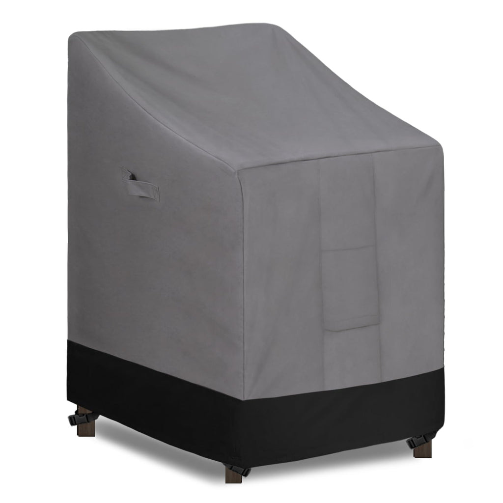 Easy-Going Heavy Duty Outdoor Stackable Chair Cover, Waterproof Patio Chair Cover, Windproof Outdoor Furniture Cover With Air Vent (1 Pack-28Wx36Dx47H Inch, Gray/Black)