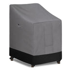Easy-Going Heavy Duty Outdoor Stackable Chair Cover, Waterproof Patio Chair Cover, Windproof Outdoor Furniture Cover With Air Vent (1 Pack-28Wx36Dx47H Inch, Gray/Black)