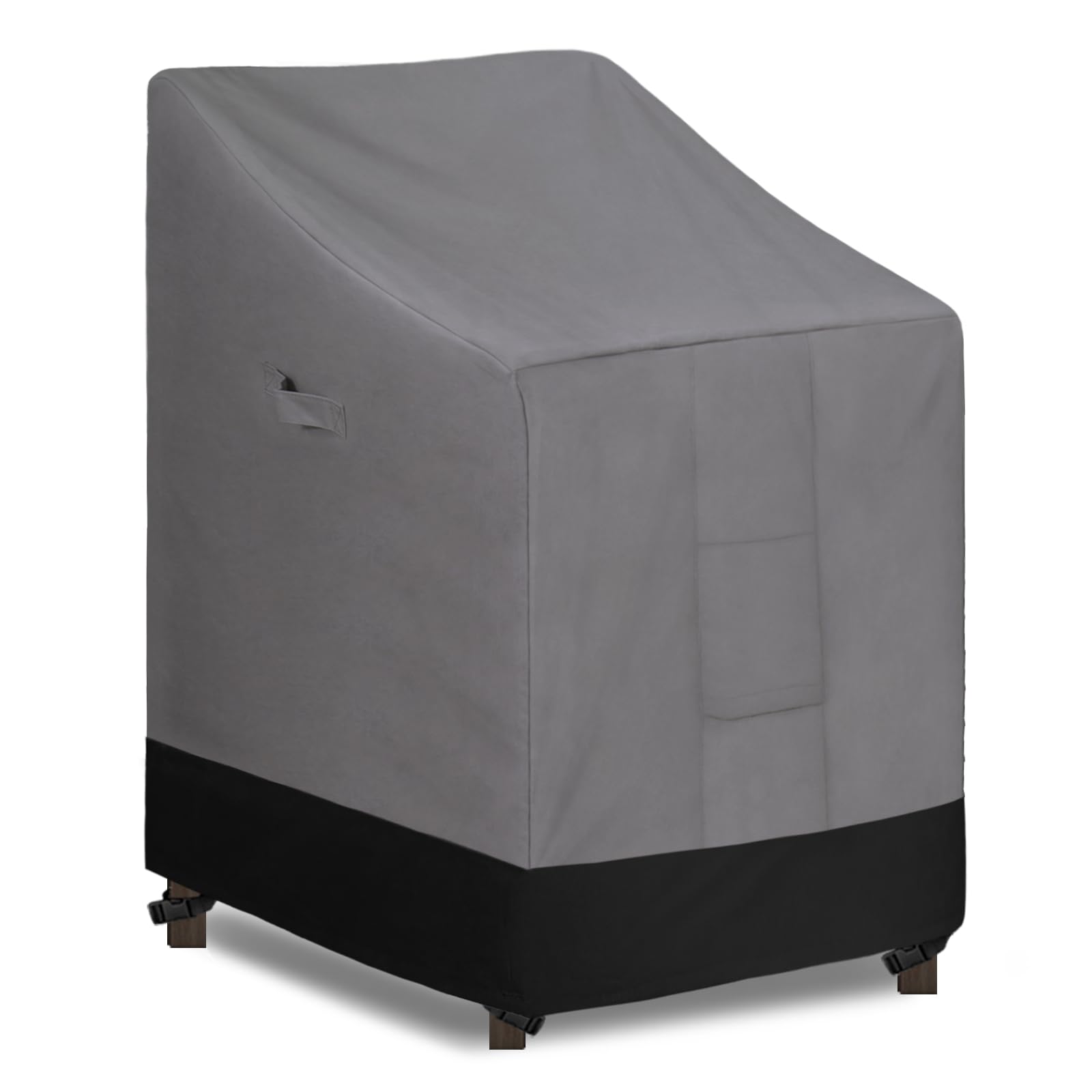 Easy-Going Heavy Duty Outdoor Stackable Chair Cover, Waterproof Patio Chair Cover, Windproof Outdoor Furniture Cover With Air Vent (1 Pack-28Wx36Dx47H Inch, Gray/Black)