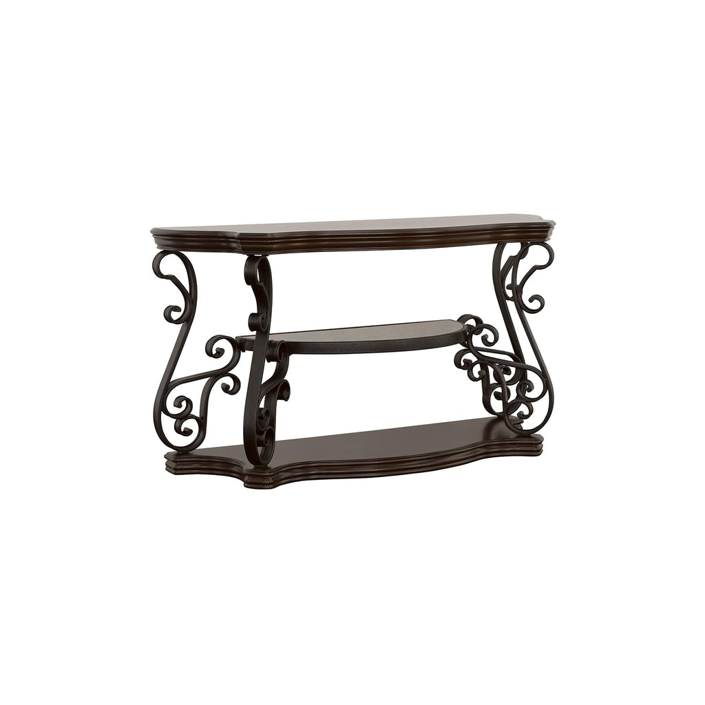 Coaster Furniture Sofa Table with Tempered Glass Top Deep Merlot 702449