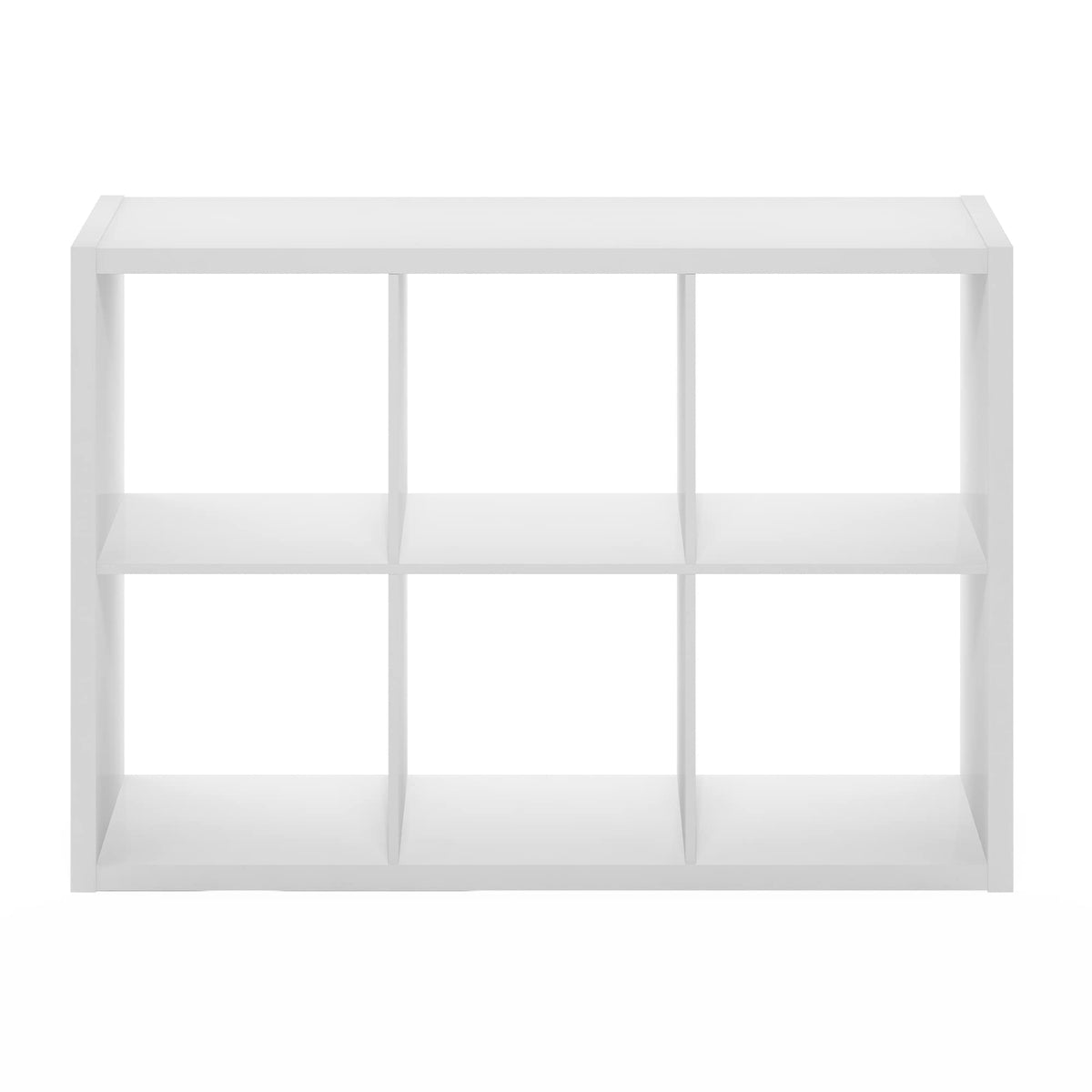 Furinno Cubicle Open Back Decorative Cube Storage Organizer, 6-Cube, White