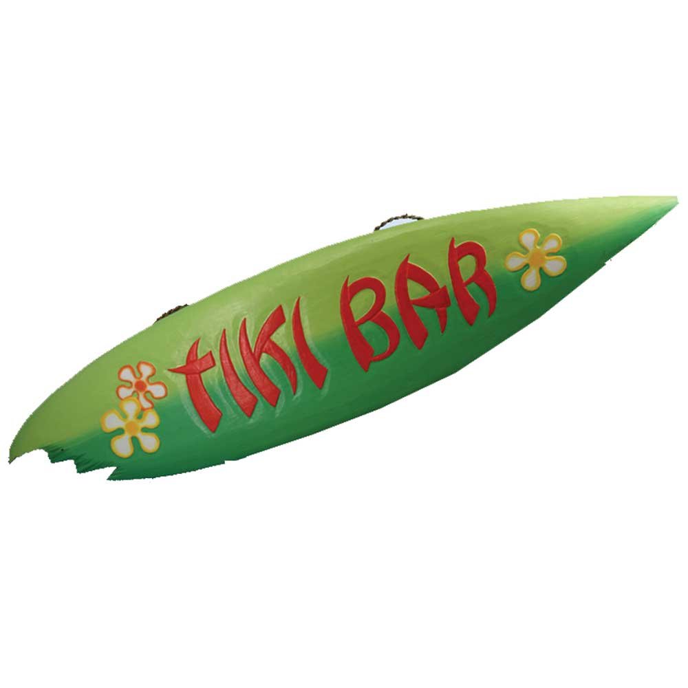 Tiki Bar Surfboard Outdoor Wall Decor - Green