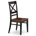 East West Furniture Amqu3-Bch-W 3 Piece Kitchen Table & Chairs Set Contains A Round Dining Room Table With Pedestal And 2 Dining Room Chairs, 36X36 Inch, Black & Cherry