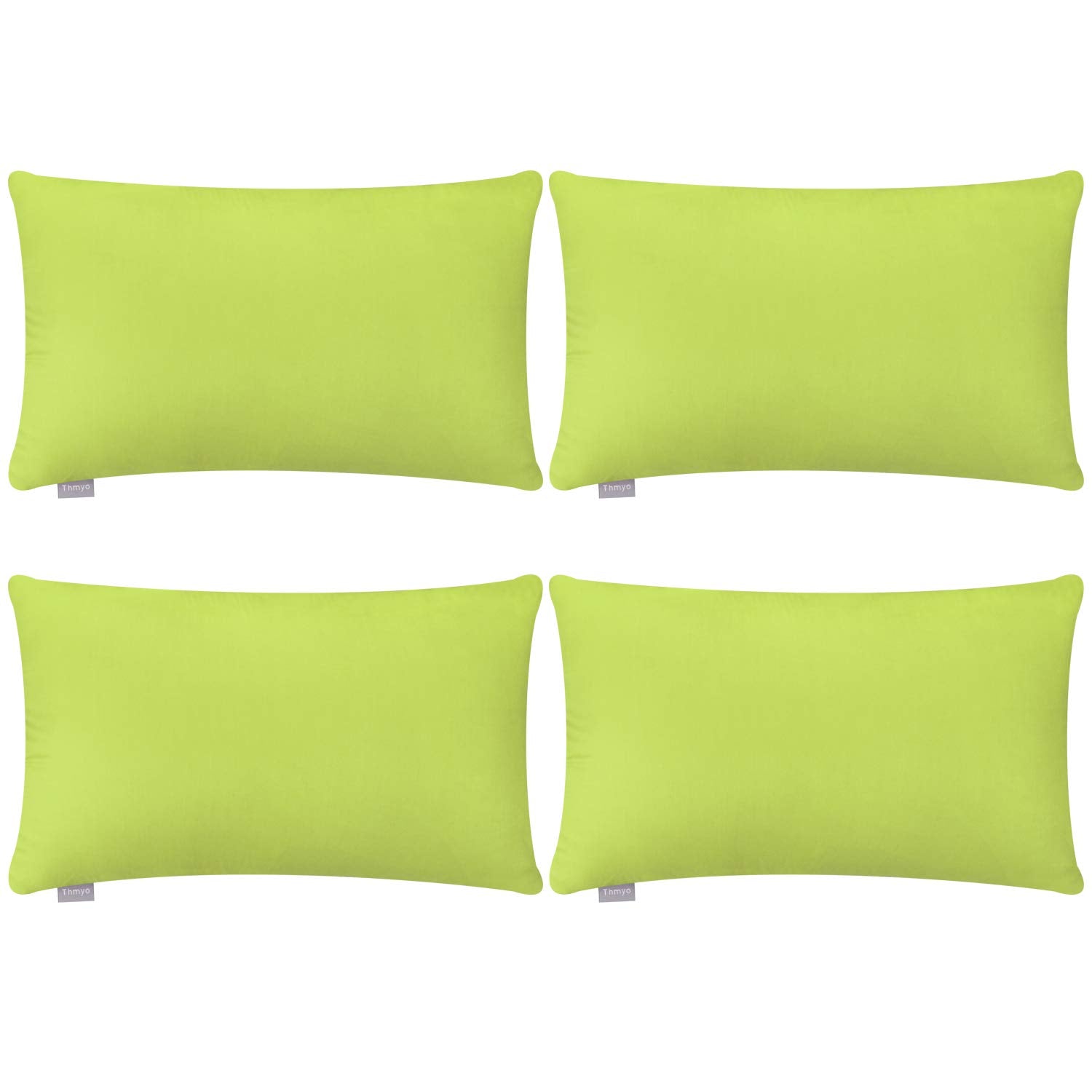 Thmyo 4-Pack 100% Cotton Lumbar Comfortable Solid Decorative Throw Pillow Case, Rectangle Cushion Cover Pillowcase Sublimation B