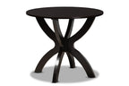 Baxton Studio Tilde Dark Brown Finished 35-Inch-Wide Round Wood Dining Table
