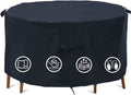 Round Patio Furniture Covers, 96'' Dia Outdoor Furniture Covers, Waterproof Outdoor Table Cover, Fire Pit Cover Outdoor Round Ta