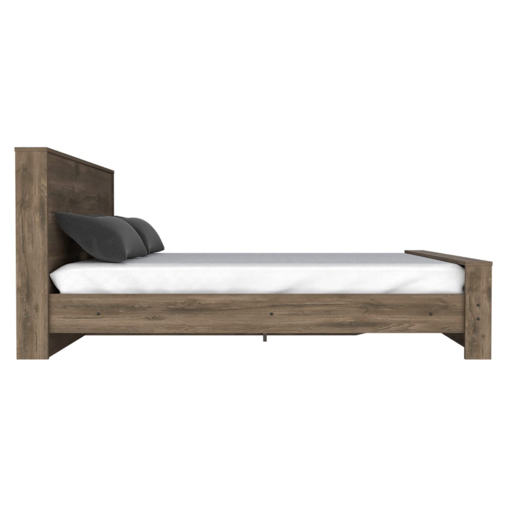 Barrie Full Size Bed Base With Headboard, Dark Brown