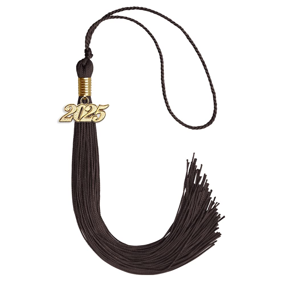 Endea Graduation Single Color Tassel with Gold Date Drop (Brown, 2025)