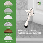 One Touch Kickdown Door Stopper, Door Holder, Heavy Duty Door Stops, Bottom Of Door, Height-Adjustable Rubber Tips By Hashi (Whi