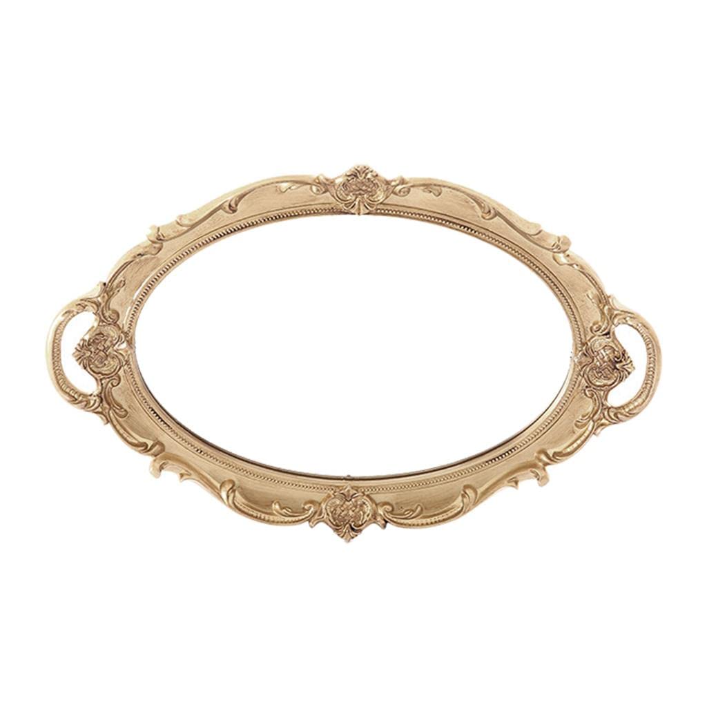 Myaddiction Retro Makeup Mirrored Vanity Tray Jewelry Tray Perfume Decor Tray Storage