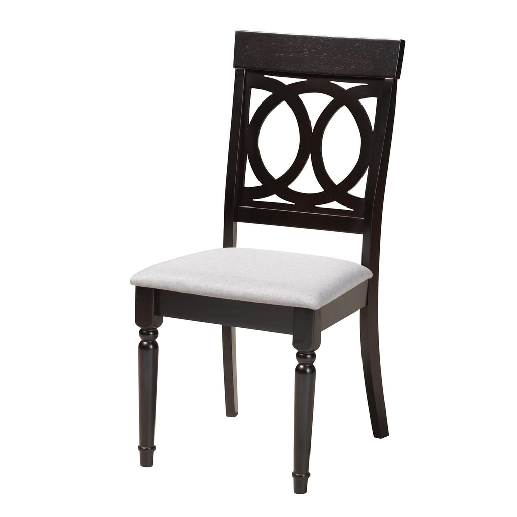 Baxton Studio Charlottle Modern Grey Fabric and Dark Brown Finished Wood 5-Piece Dining Set