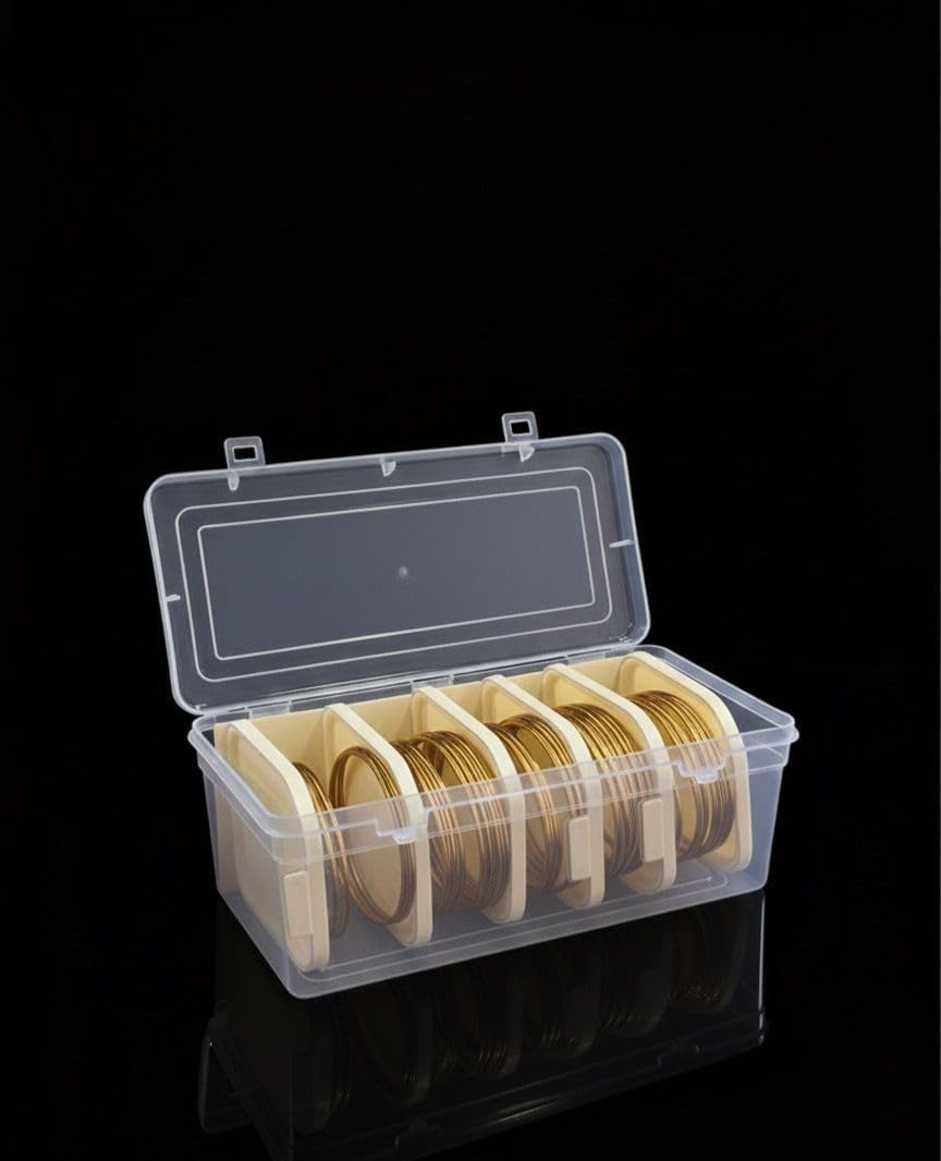 NIOFY 6 PCS Transparent Bead storagie casket with 1 large storagie box/Storagie For Earring,Rings Nail Art, Multi Purpose Small 