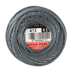 Dmc 116 8-413 Pearl Cotton Thread Balls, Dark Pewter Grey, Size 8