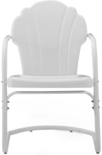 Crosley Furniture Tulip 2-Piece Outdoor Chair Set, Retro Metal Patio Chairs for Dining, Porch, Deck, Balcony, White Satin