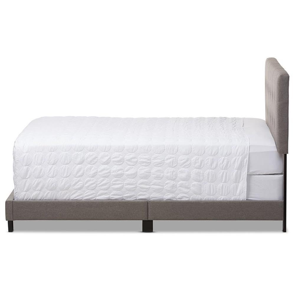 Baxton Studio Brookfield Grid-Tufting Bed Grey/Queen