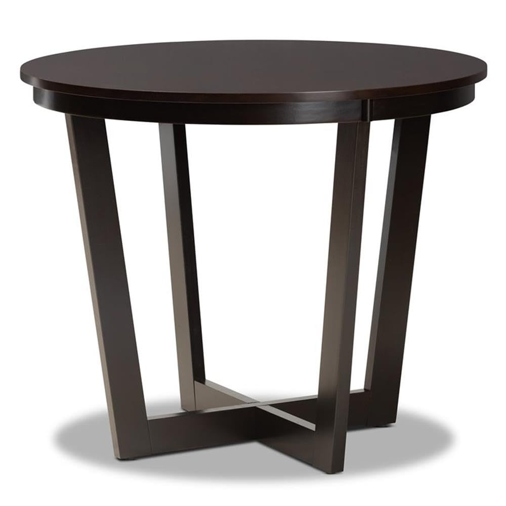 Baxton Studio Morigan Modern Transitional Grey Fabric Upholstered and Dark Brown Finished Wood 5-Piece Dining Set