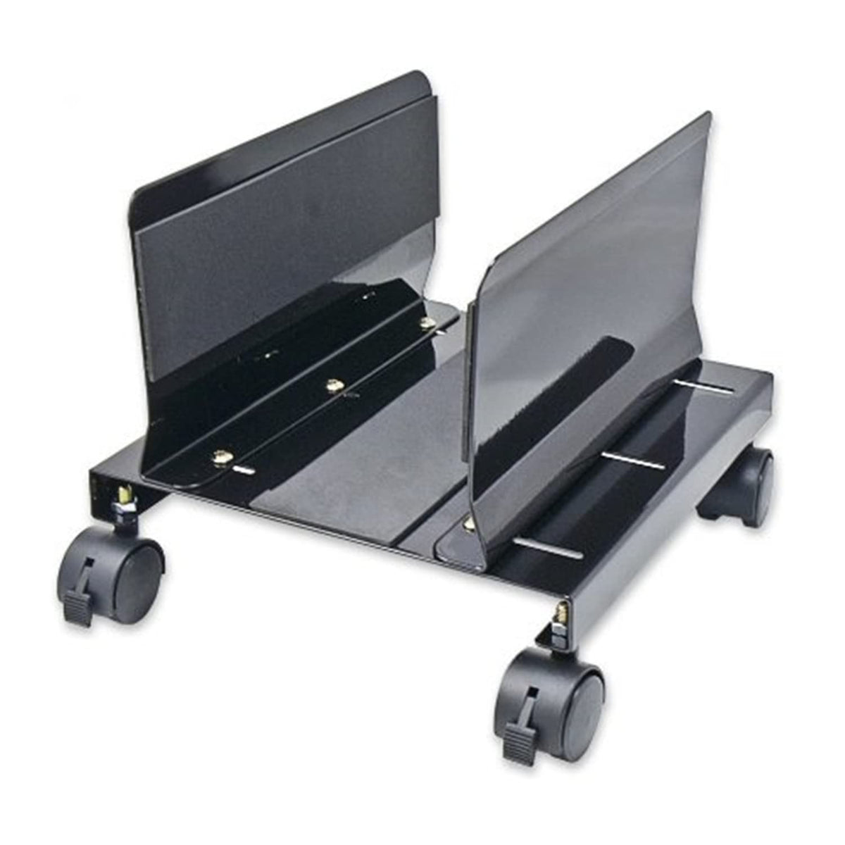 Io Crest Sy-Acc65063 Mobile Desktop Tower Computer Metal Floor Stand Rolling Caster Wheels With Tall Support Walls And Adjustabl