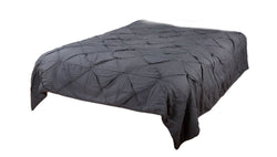 Rizzy Home | BT1713 | Polyester Quilt | 106"x92" Gray/Neutral/ Solid Textured