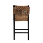 Baxton Studio Alise Modern Bohemian Dark Brown Mahogany Wood And Banana Fiber Counter Stool