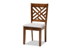 Baxton Studio Grey and Walnut 5-PC Dining Set Alena-Grey/Walnut-5PC Dining Set