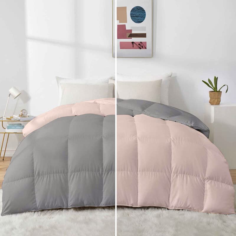 Razzai 500Gsm Microfiber Winter Quilted Comforter King (Silver/Peach)