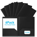 Timart Folders With Pockets-6 Pack, 2 Pocket Folders Fit Letter Size Paper, Black File Folders For Documents, Paper File Folder