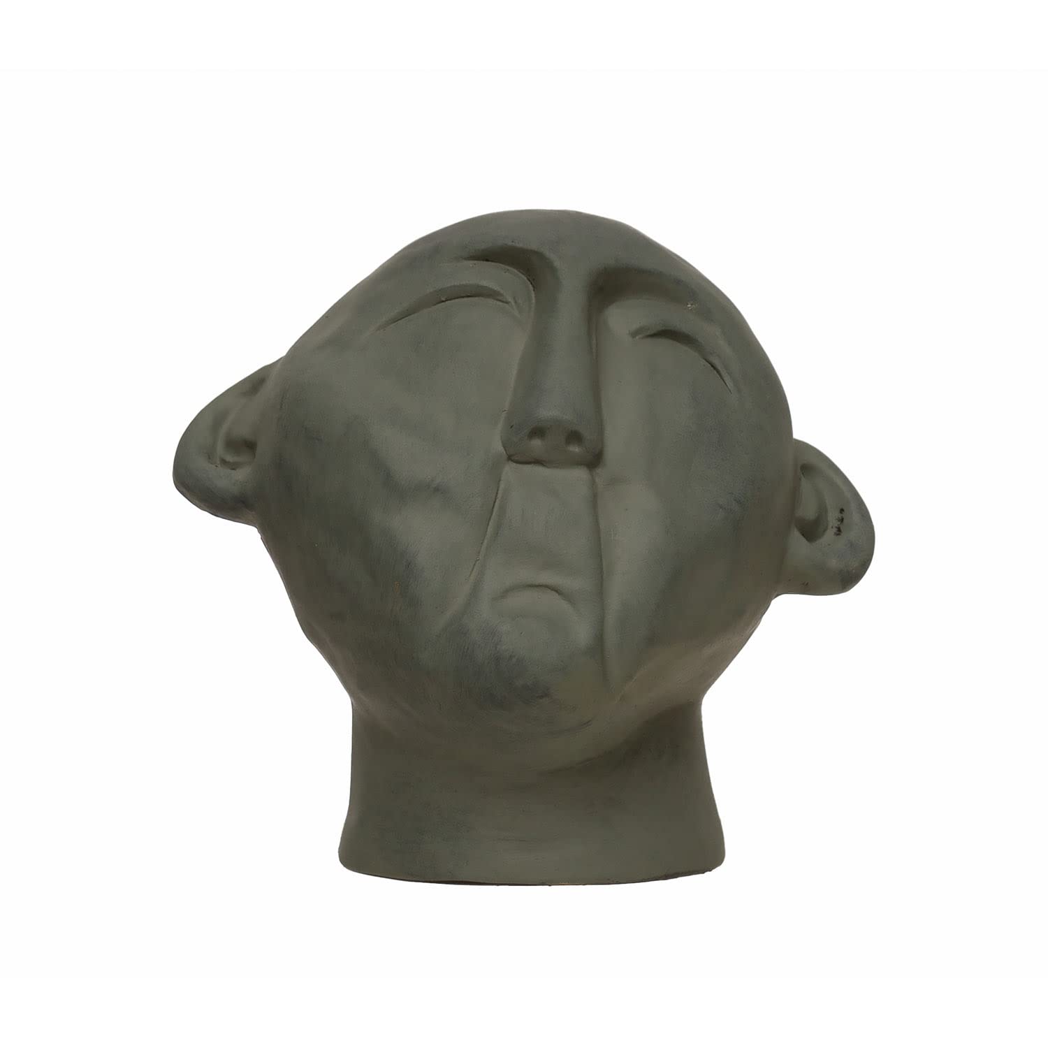 Bloomingville Handmade Terra-Cotta Bust, 7 L x 6 W x 6 H, Grey