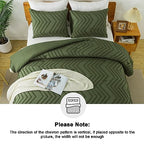 Litanika Dark Olive Green King Comforter Set, 3 Pieces Lightweight Tufted Bedding Sets, Down Alternative Comforter Fluffy Bed Se
