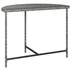 vidaXL- Patio Table with Poly Rattan Material and Powder-Coated Steel Frame - Outdoor Garden Table - Gray, Measurements: 39.4"x19.7"x29.5" - Assembly Required