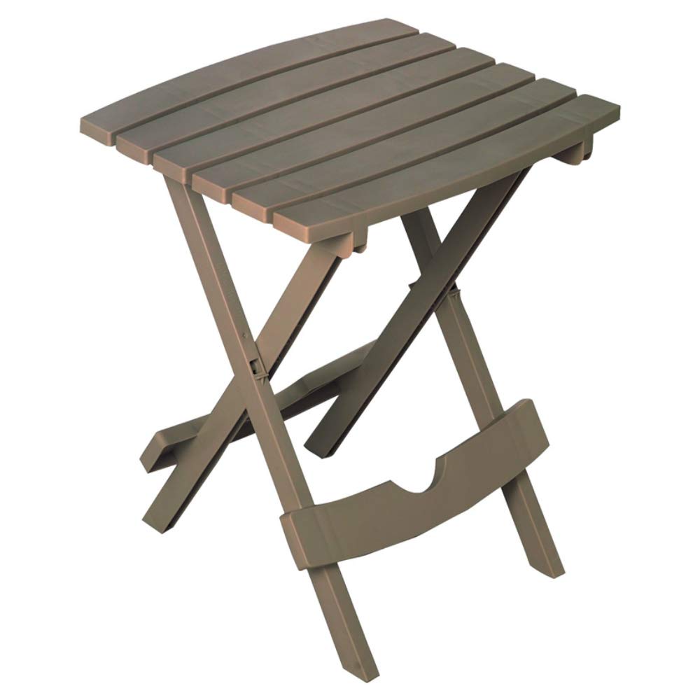 Adams Quik Fold Portobello Rectangular Polyresin Side Table