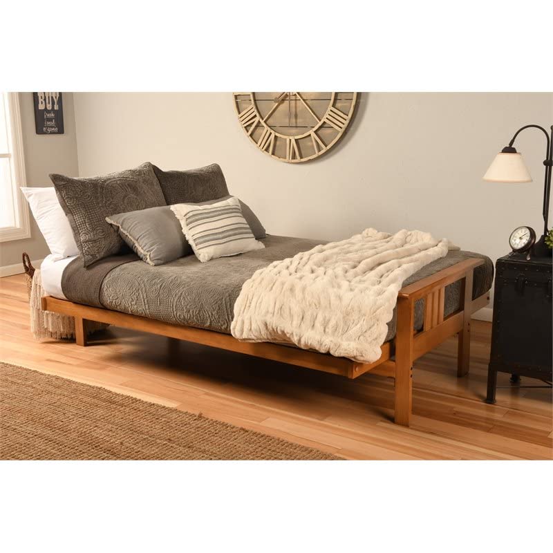 Kodiak Furniture Monterey Butternut Wood Futon with Parma Gray Mattress
