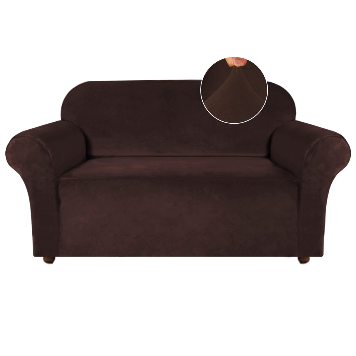 Turquoize Velvet Loveseat Covers Stretch Love Seat Couch Covers For 2 Cushion Couch Velvet Sofa Cover With Non Slip Elastic Bott