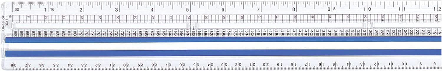 Westcott Data Processing Magnifying Ruler, 12-Inches, Clear (14125)